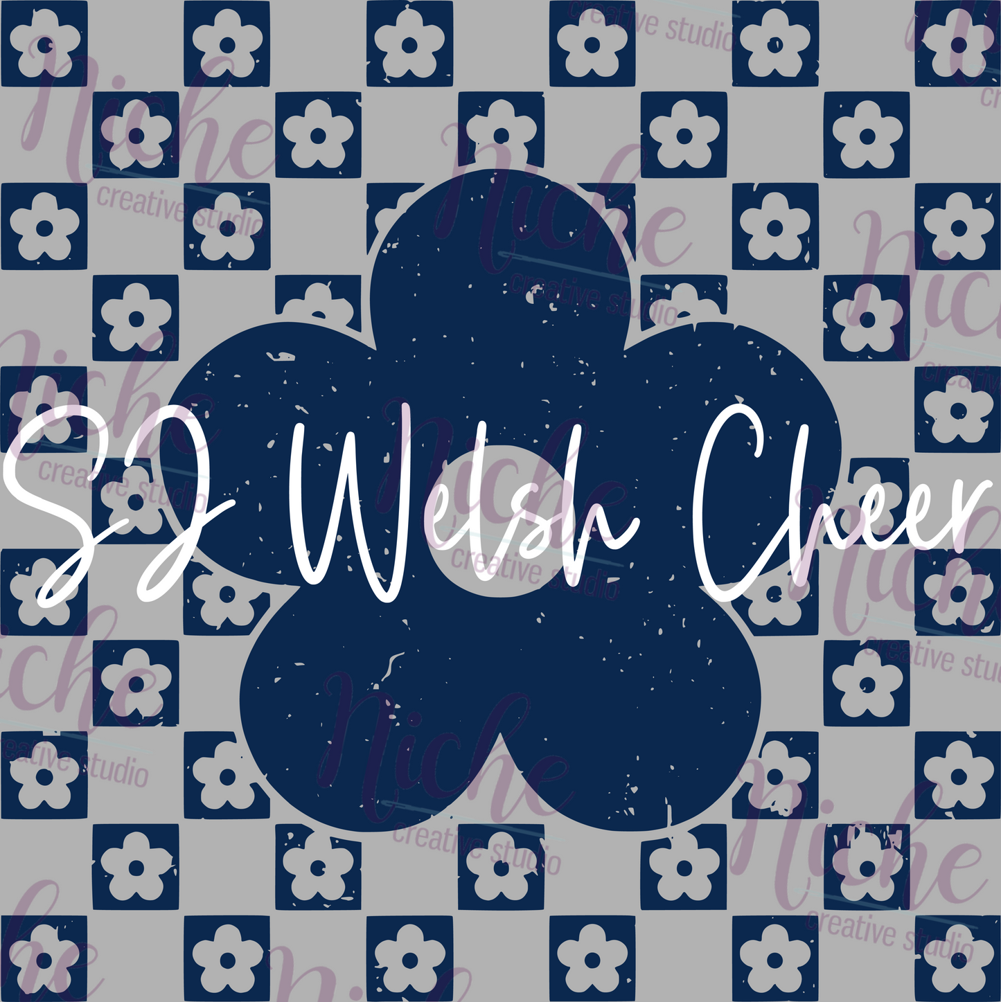 -SJW3326 SJW Cheer Checkered Flowers Decal