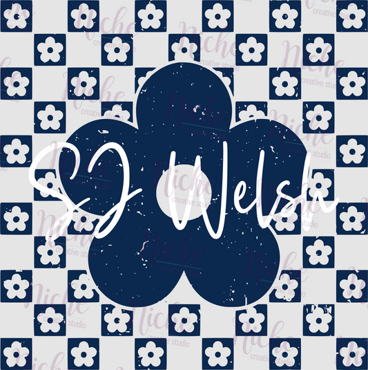 -SJW3327 SJW Checkered Flowers Decal