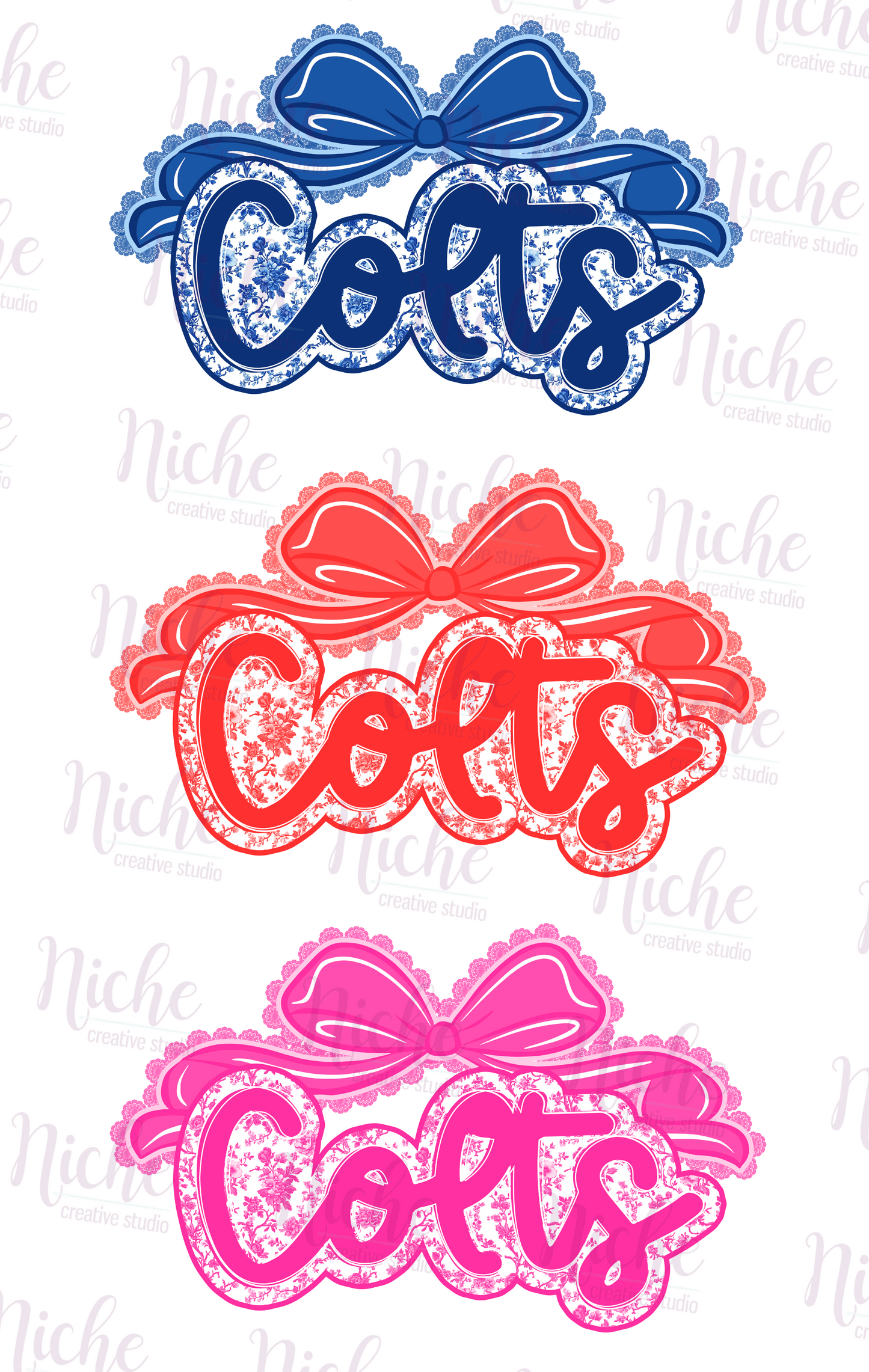 -SJW8207 Colts with Bow Decal