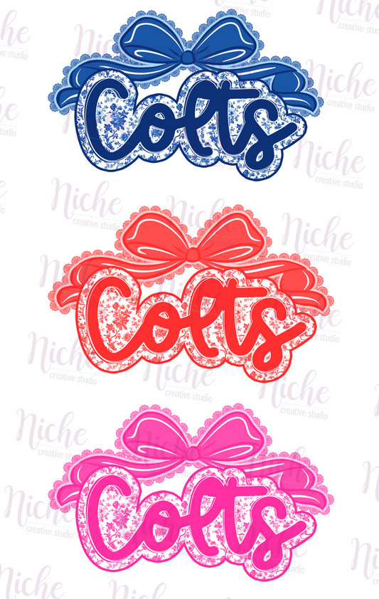 -SJW8207 Colts with Bow Decal