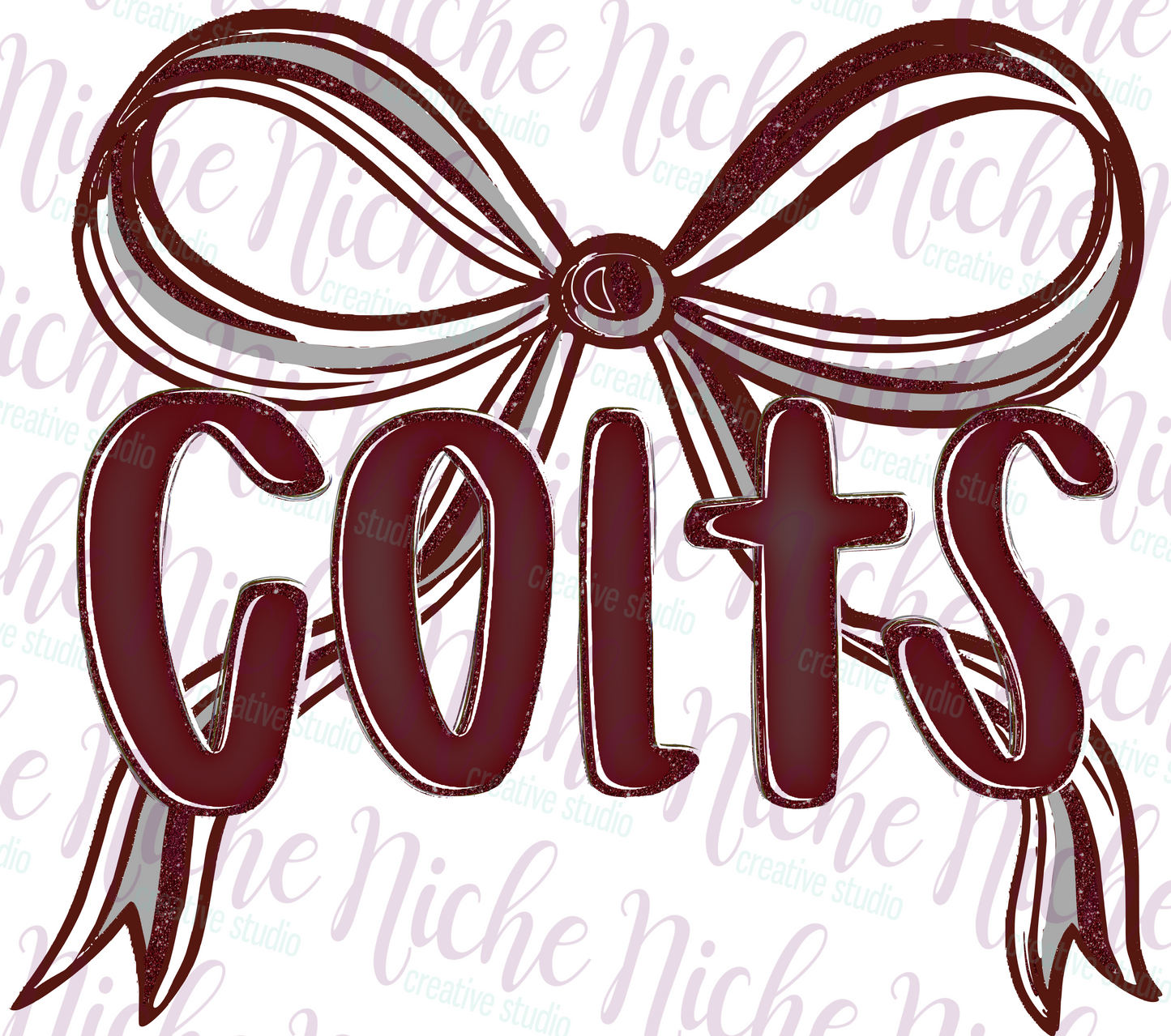 -SJW8290 Colts Preppy Bow Decal