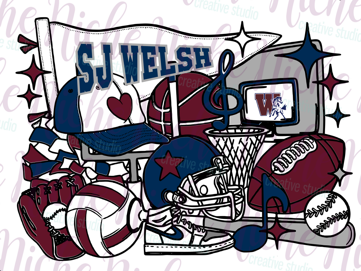 -SJW8401 ALL Sports Decal