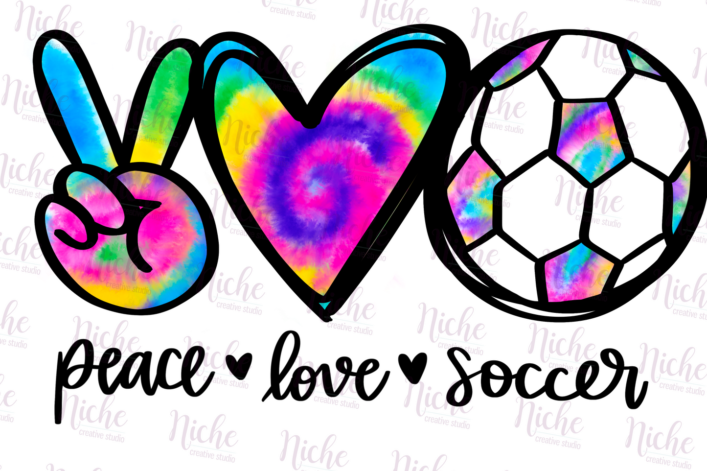 -SOC1007 Peace Love Soccer Decal