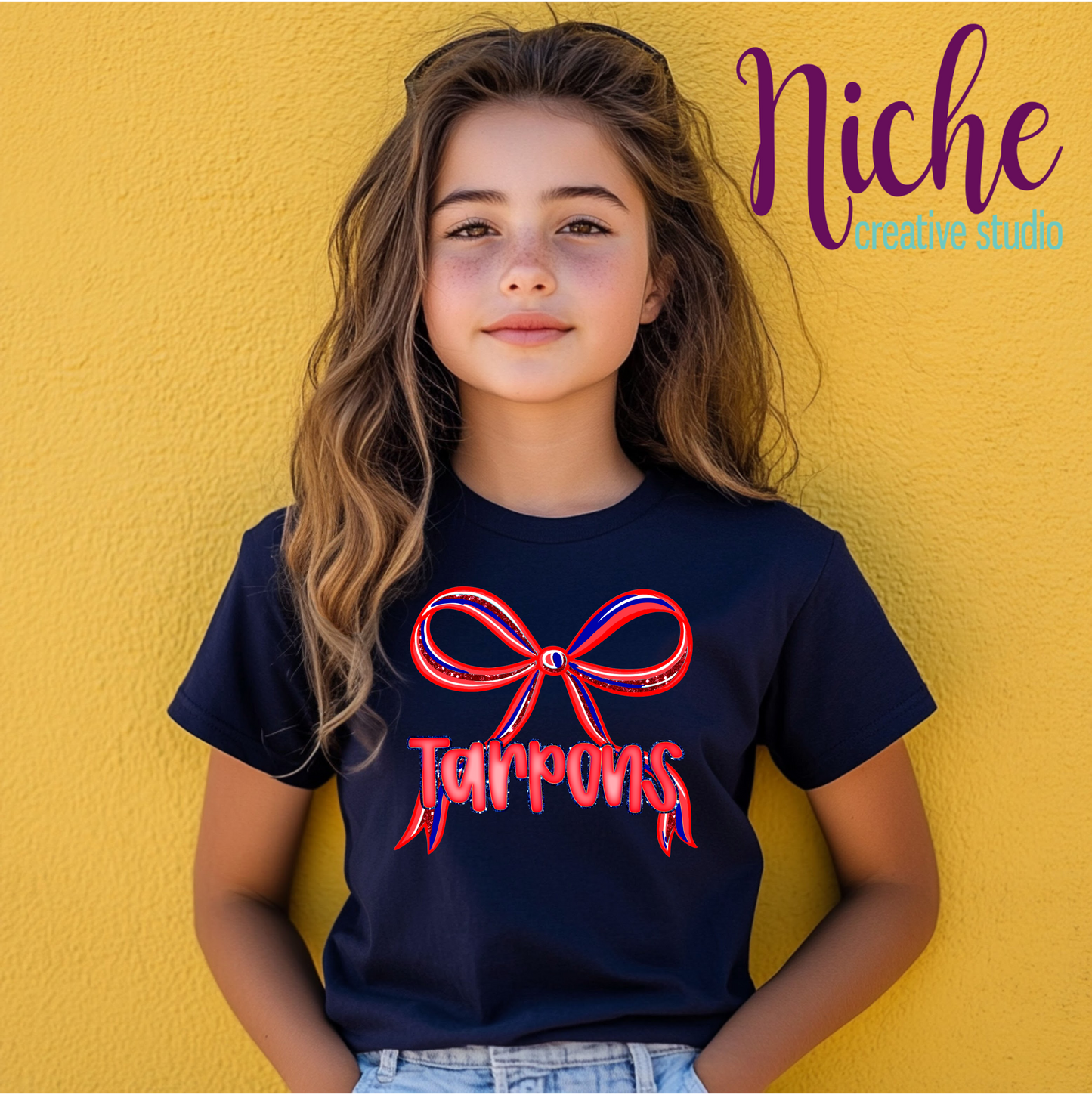 -SOC8403 South Cameron Tarpon Preppy Bow Decal