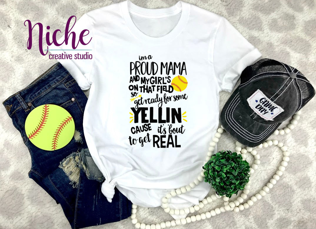 -SOF1665 Proud Mama Softball Girl Decal