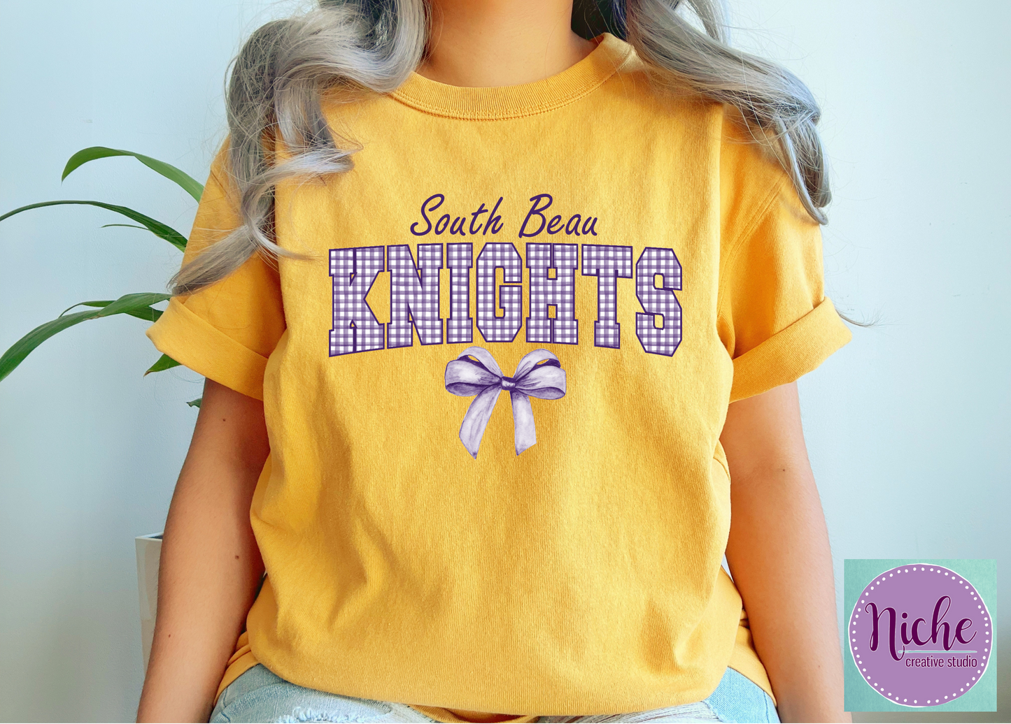 -SOU3041 South Beau Knights Checkered Bow Decal