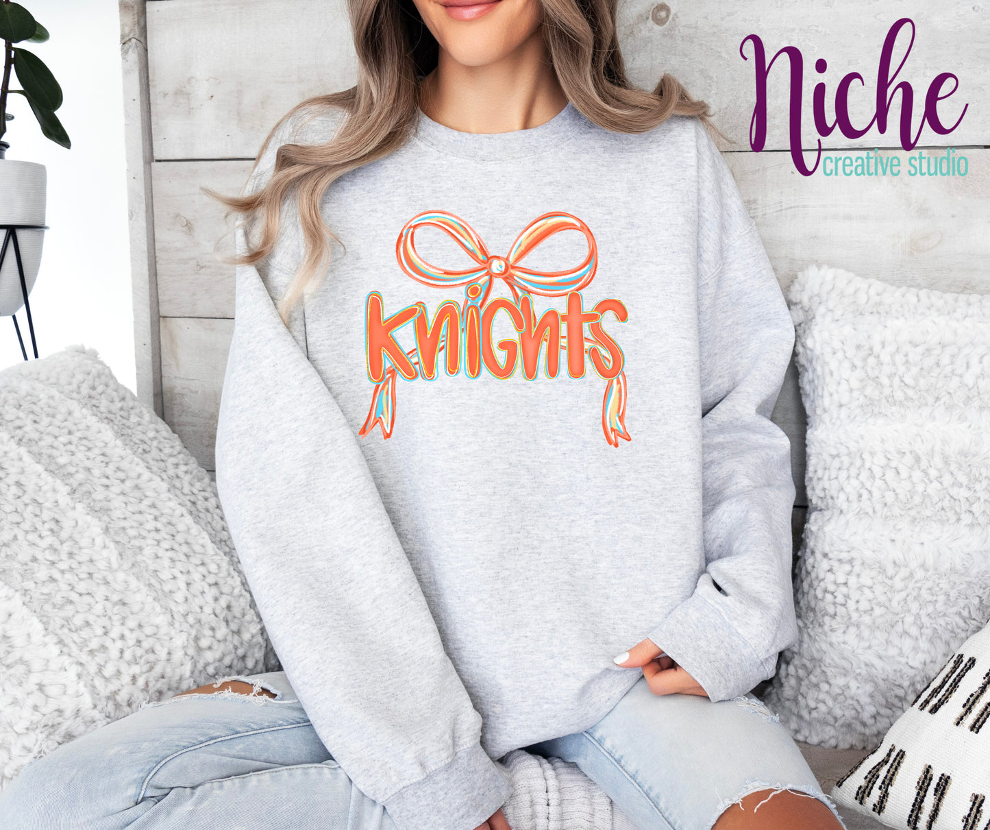 -SOU8296 Preppy Knights Bow Decal