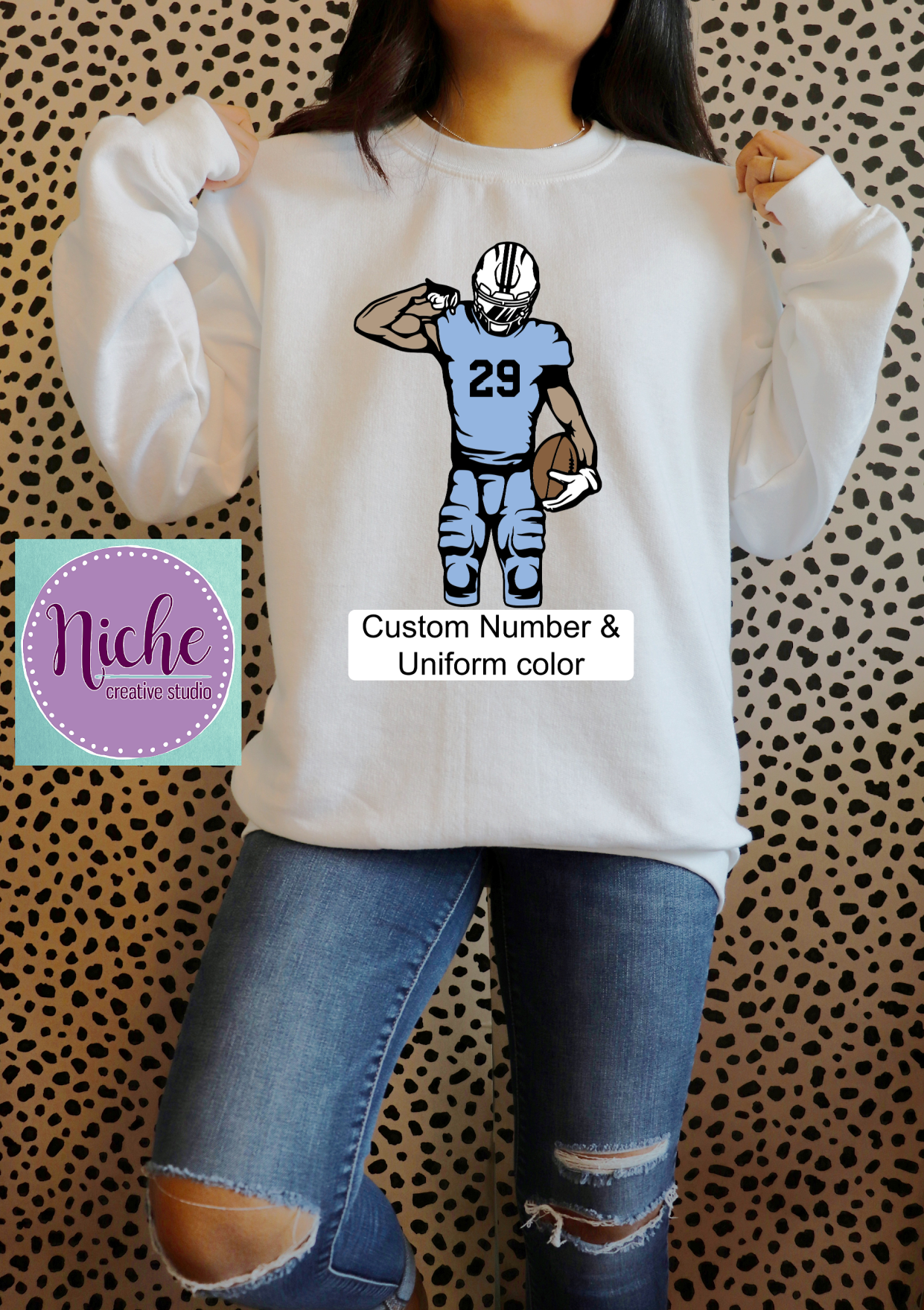 -SPO2055 Custom Football Player Decal