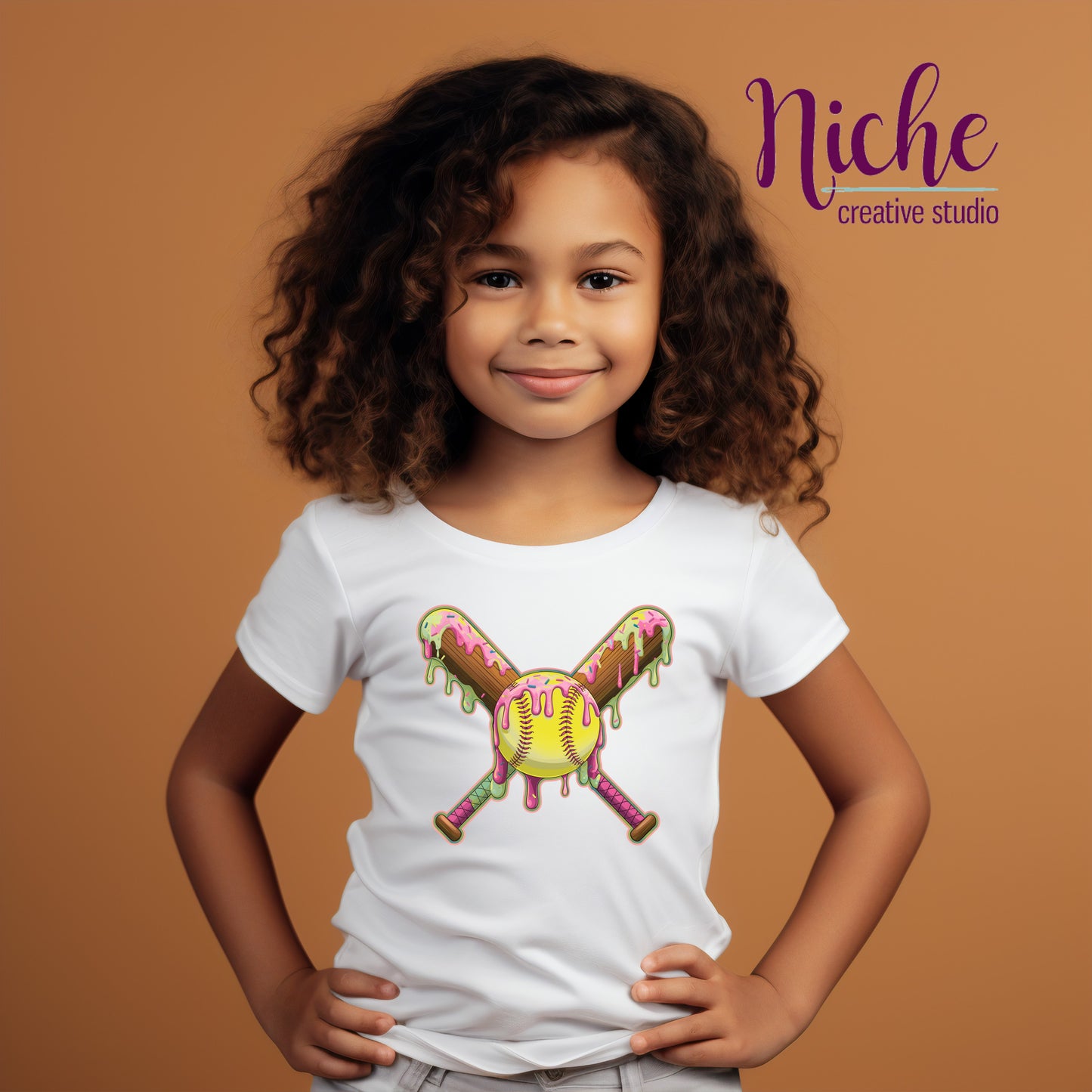 -SPO8242 Drip Bats and Softball Decal