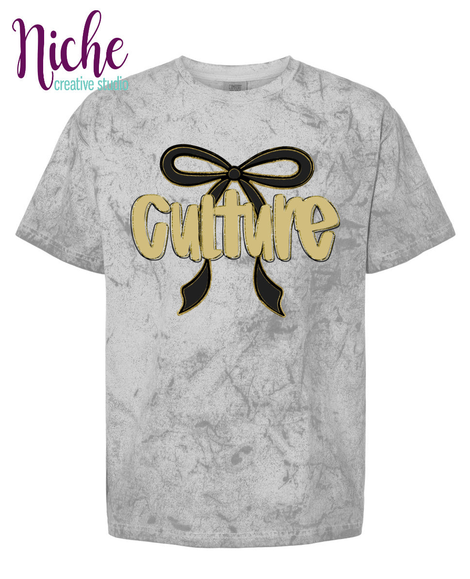 -SPO8298 Preppy Bow Gold Culture Baseball Decal
