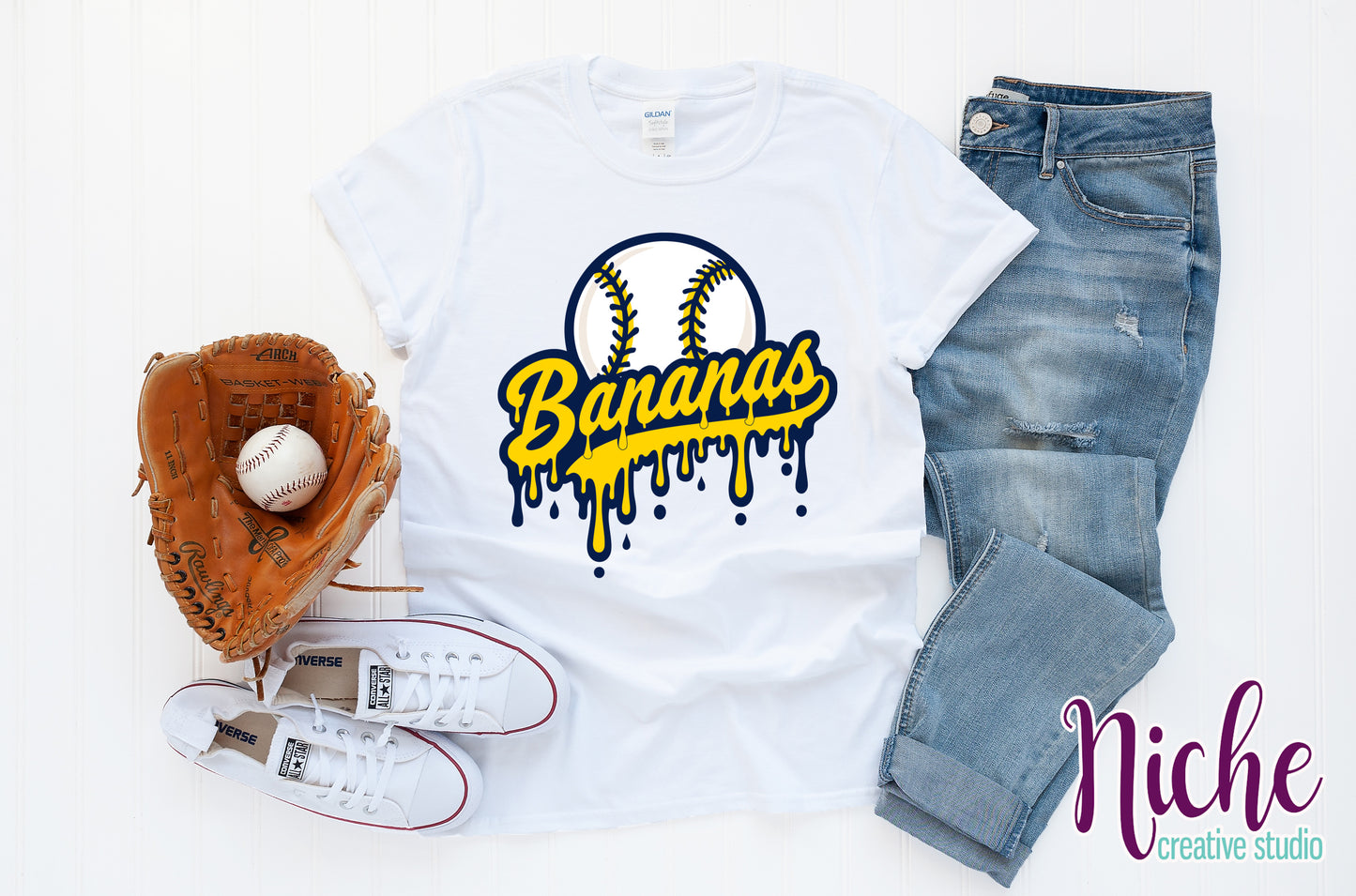 -SPO8405 Yellow Baseball Banana Drip Decal