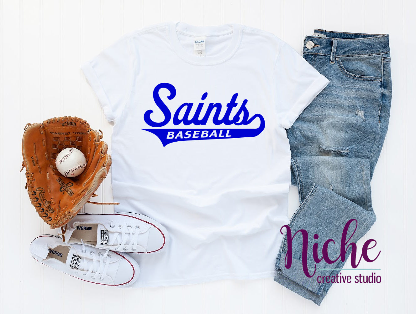 -STL258 Saint Baseball Swoosh Decal