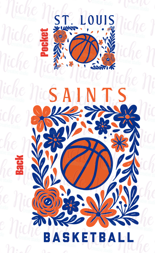 -STL3020 **Combo** Floral Saints Basketball Decal