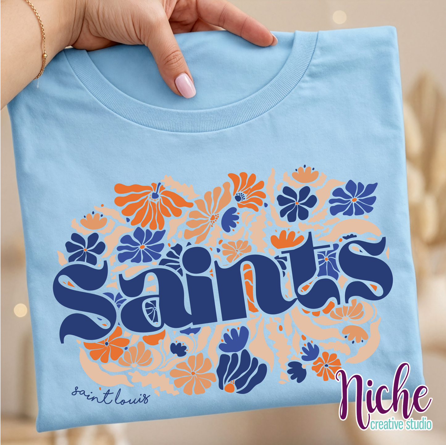 -STL8315 Saints Groovy Floral