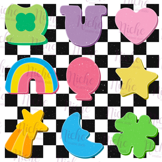 -STP8026 Checkered Lucky Charm Decal