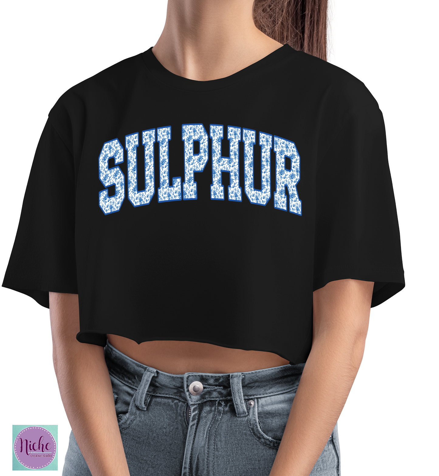 -SUL8261 Sulphur Blue Floral Toile Decal