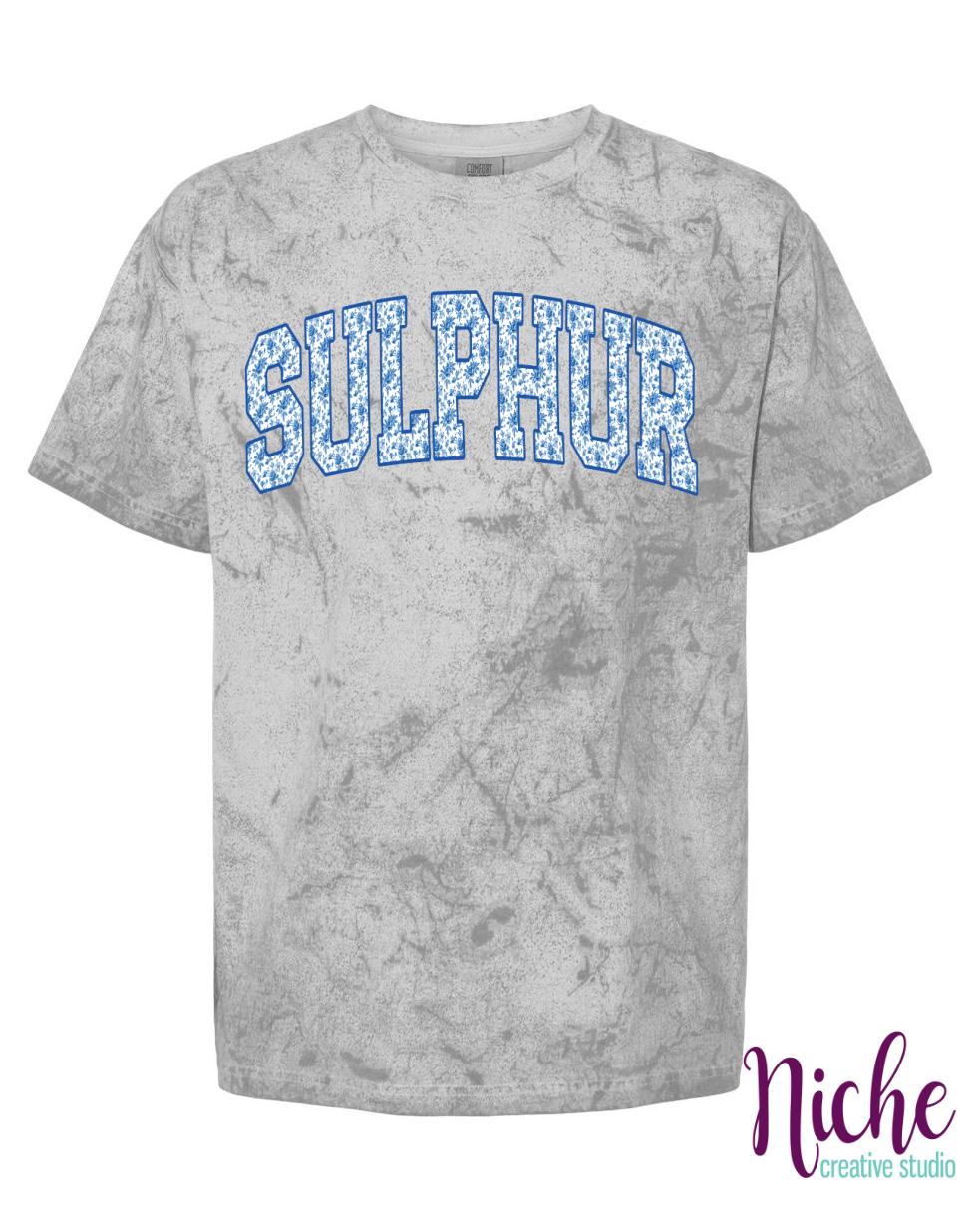 -SUL8261 Sulphur Blue Floral Toile Decal