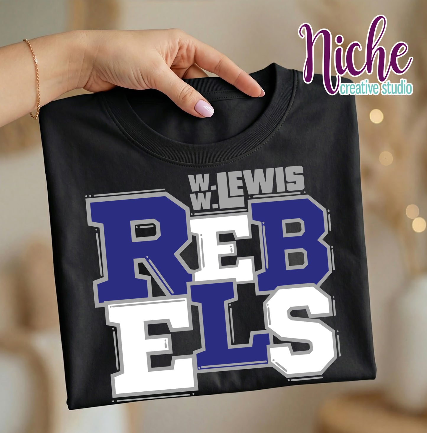 -SUL8507 Block Letters Rebels Decal