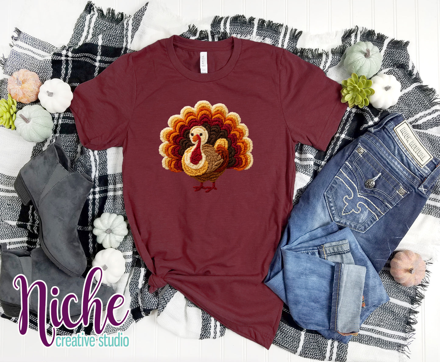 -THA8447 Turkey Crochet Decal