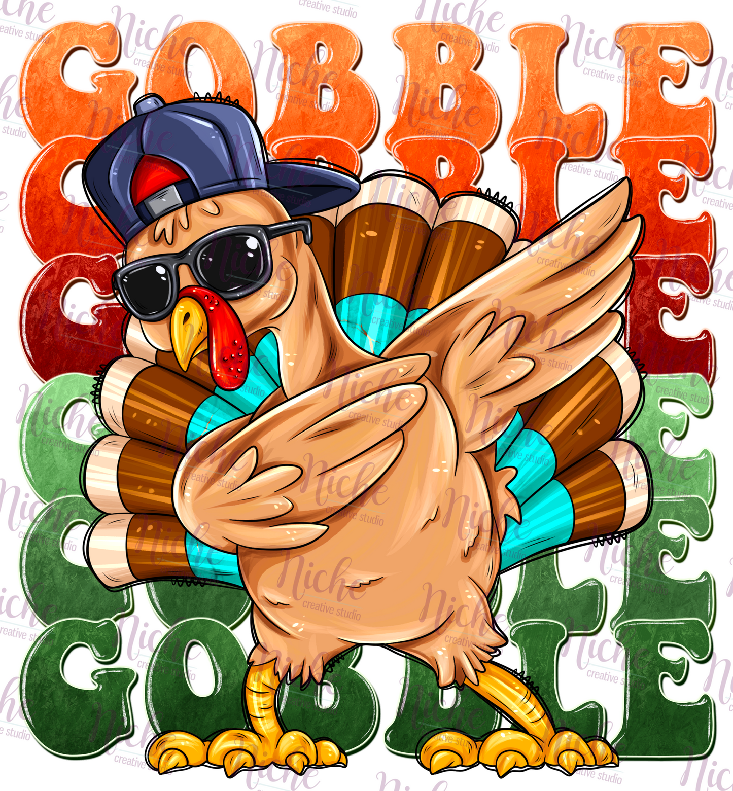 -THA958 Dabbing Turkey Decal