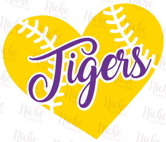 -TIG2917 Tigers Baseball Heart Decal