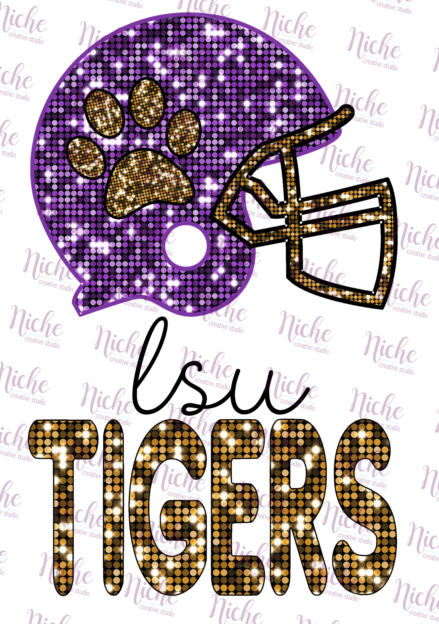 - TIG719 lsu Football Sequin Decal