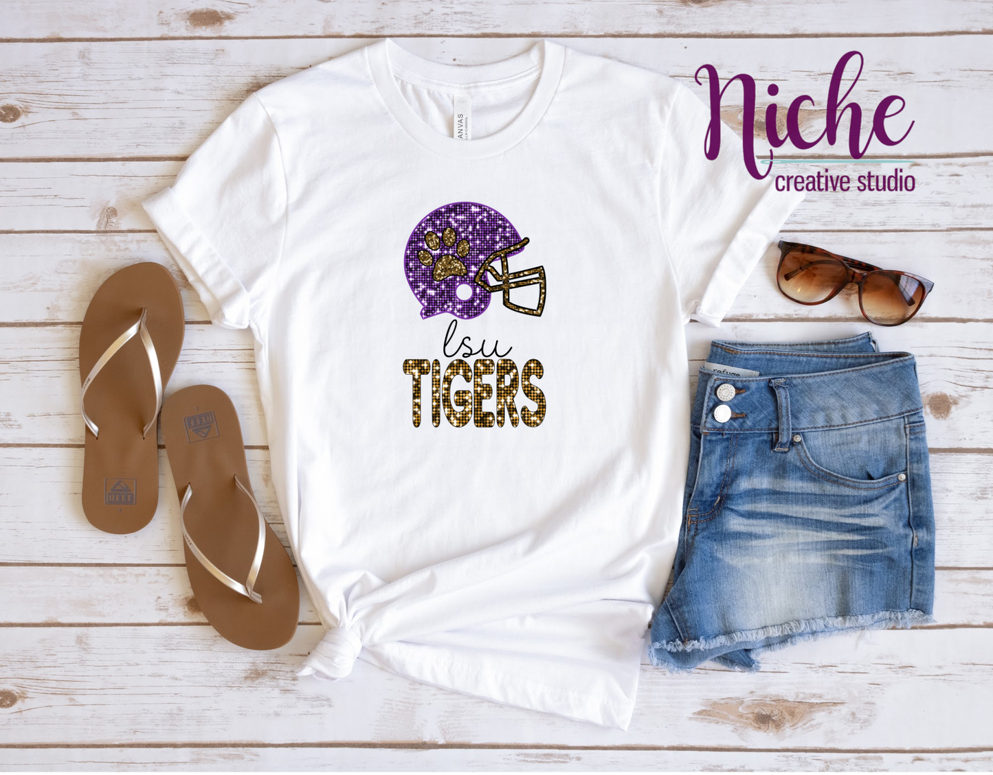- TIG719 lsu Football Sequin Decal