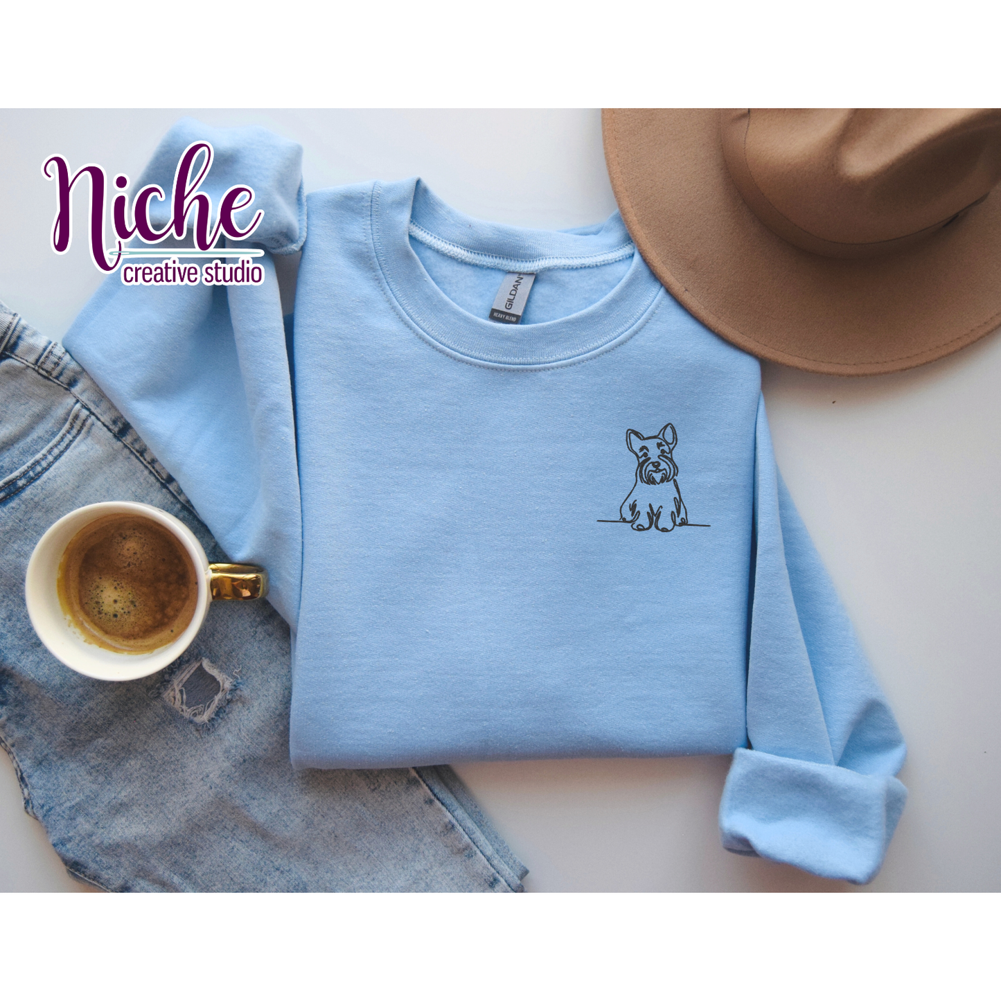 Pet Dog Embroidered Sweatshirt or T-shirt