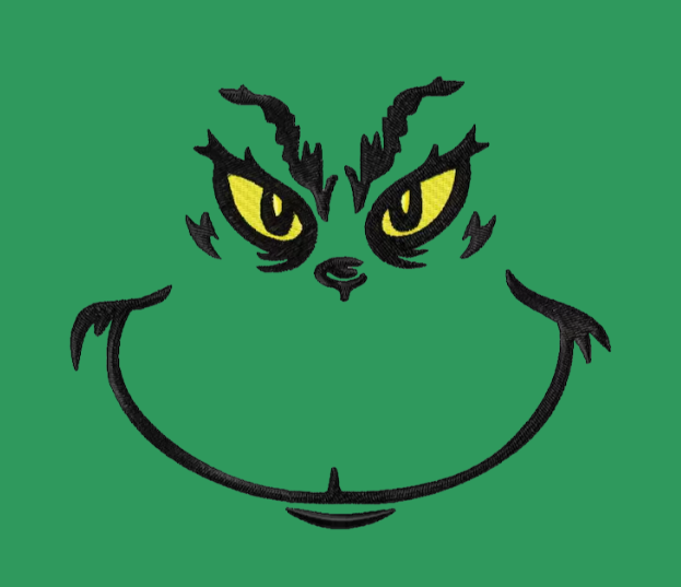 Grinch Face Embroidered Sweatshirt