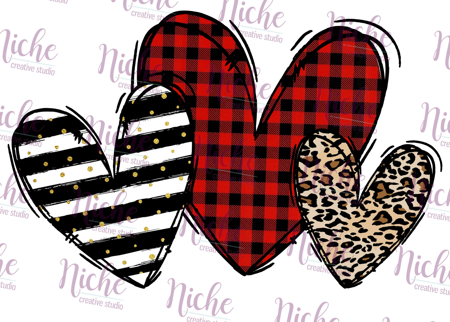 -VAL5666 Hearts Decal