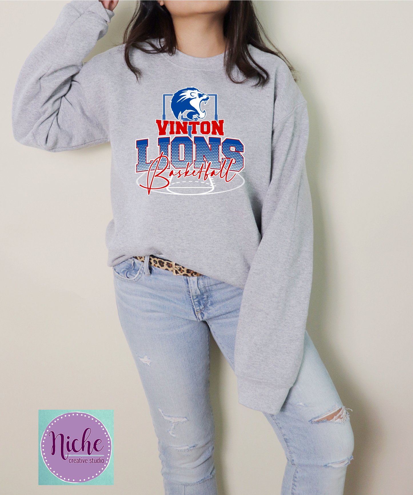 -VIN3037 Vinton Lions Basketball Decal