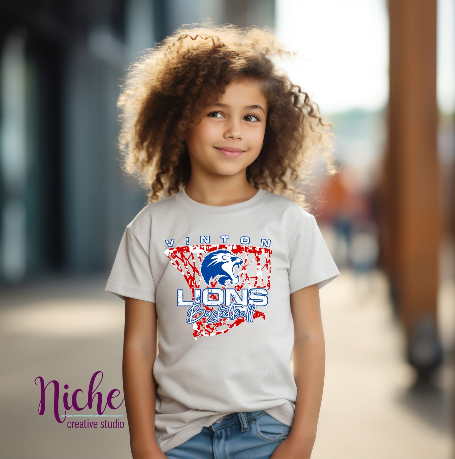 -VIN3038 Vinton Lions Basketball Decal