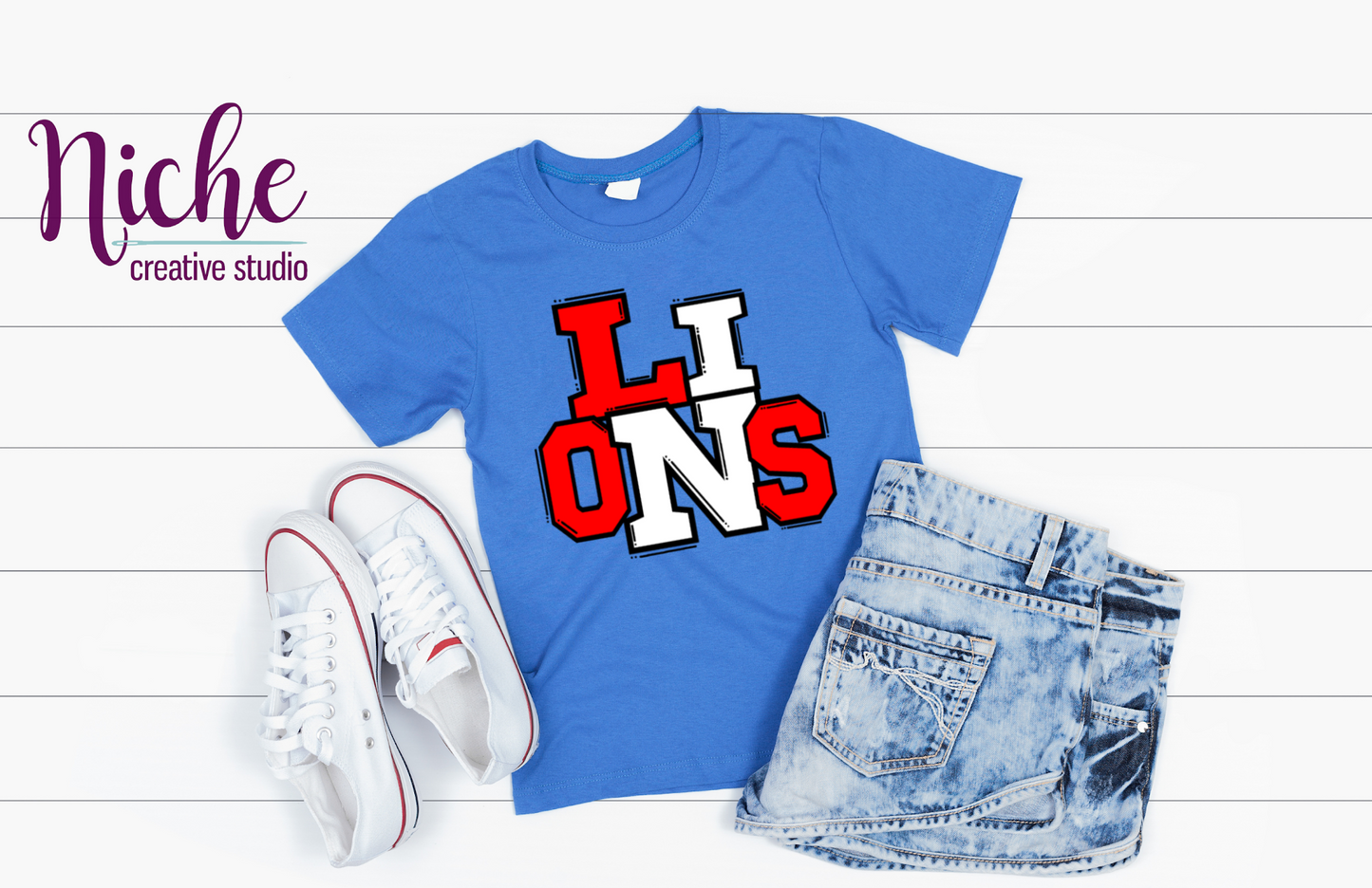 -VIN6015 Vinton Sports Letters Lions Decal