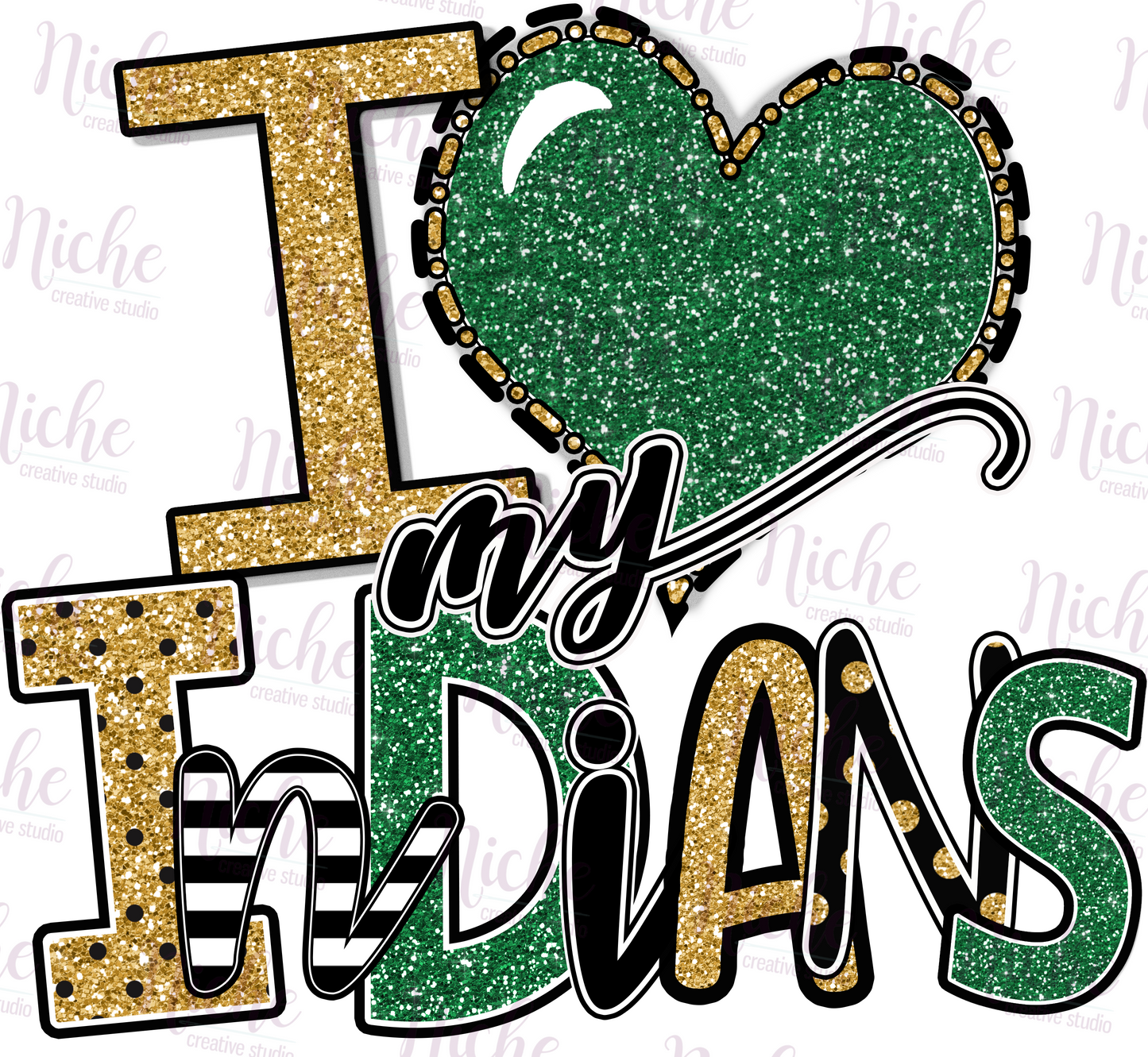 -WAS202 I Heart my Indians Decal