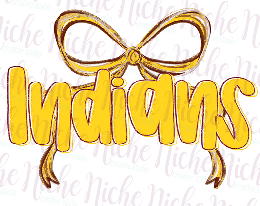 -SCH8297 Preppy Bow Indians Decal