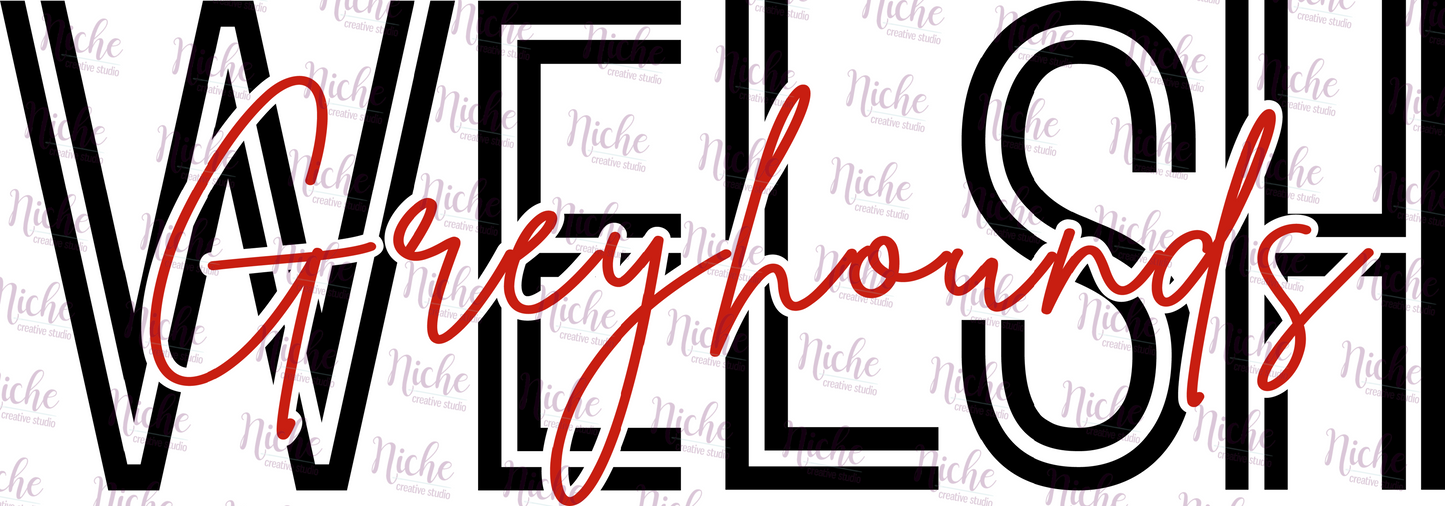 -WEL1991 Welsh Greyhounds Stacked Decal