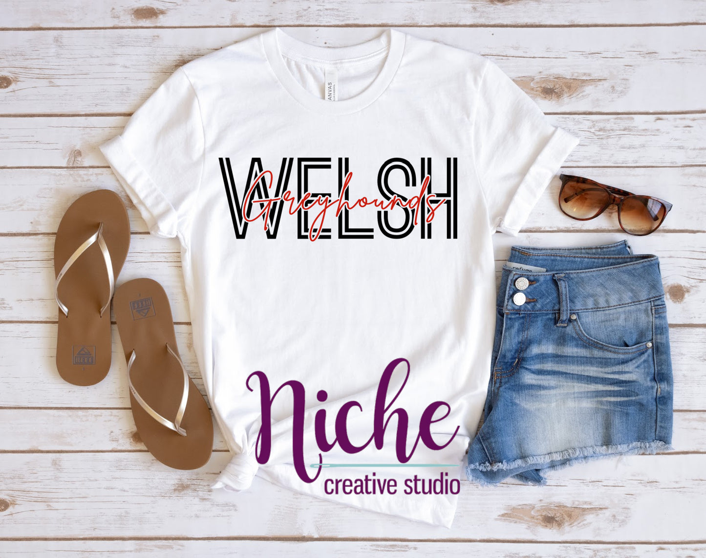 -WEL1991 Welsh Greyhounds Stacked Decal