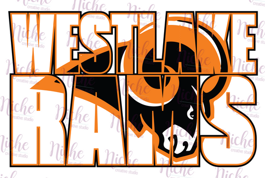 -WES1915 Westlake Rams  Knock Out Decal