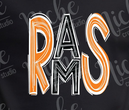 -WES1951 Rams Doodle Decal