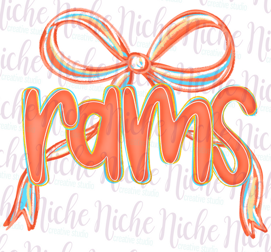 -WES8297 Preppy Rams Bow Decal