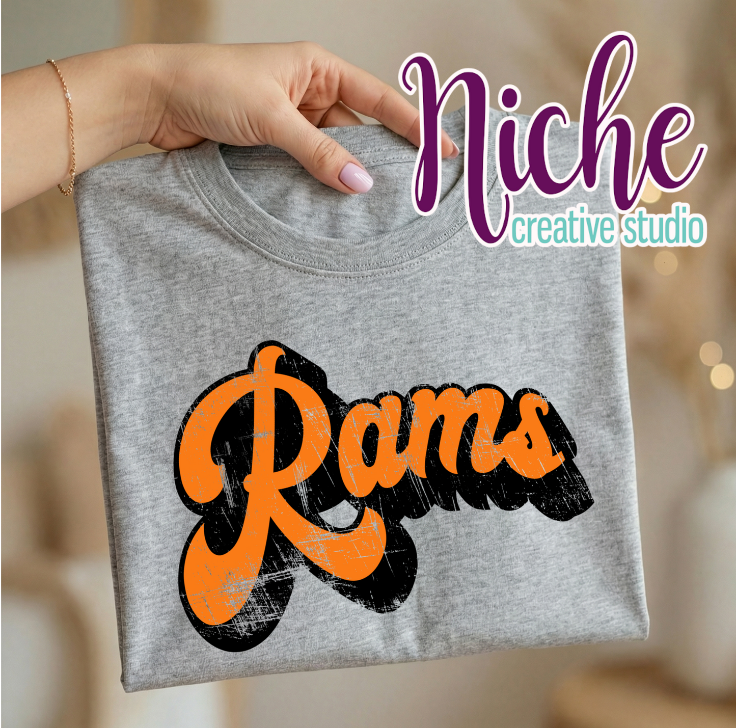 -WES8312 Retro Rams Decal