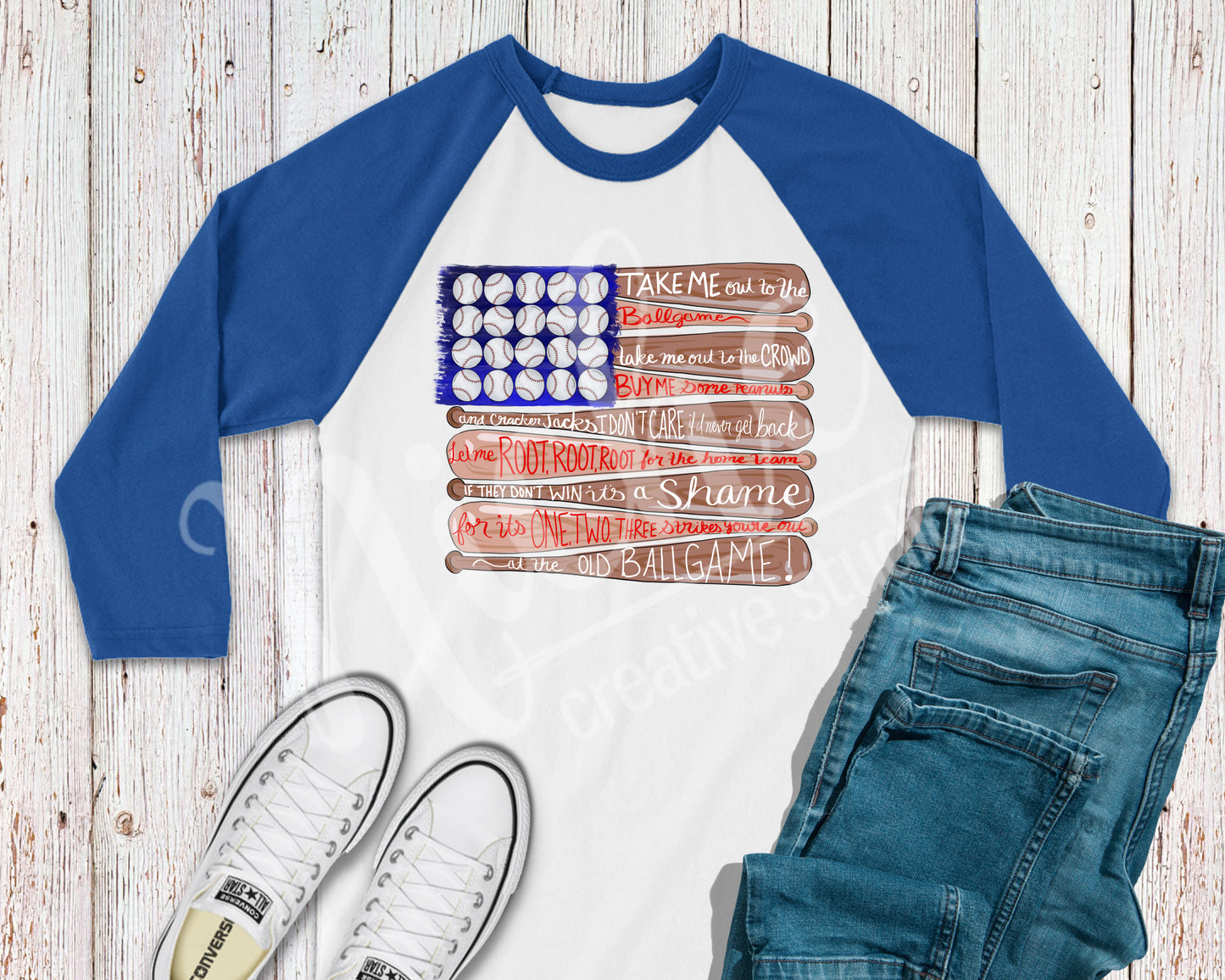 -BAS1058 Baseball Flag Decal