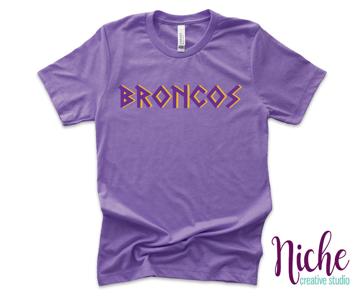 -BRO8456 Broncos in Greek Writing Decal
