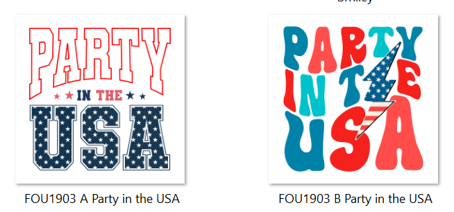 -FOU1903 Party in the USA Decals