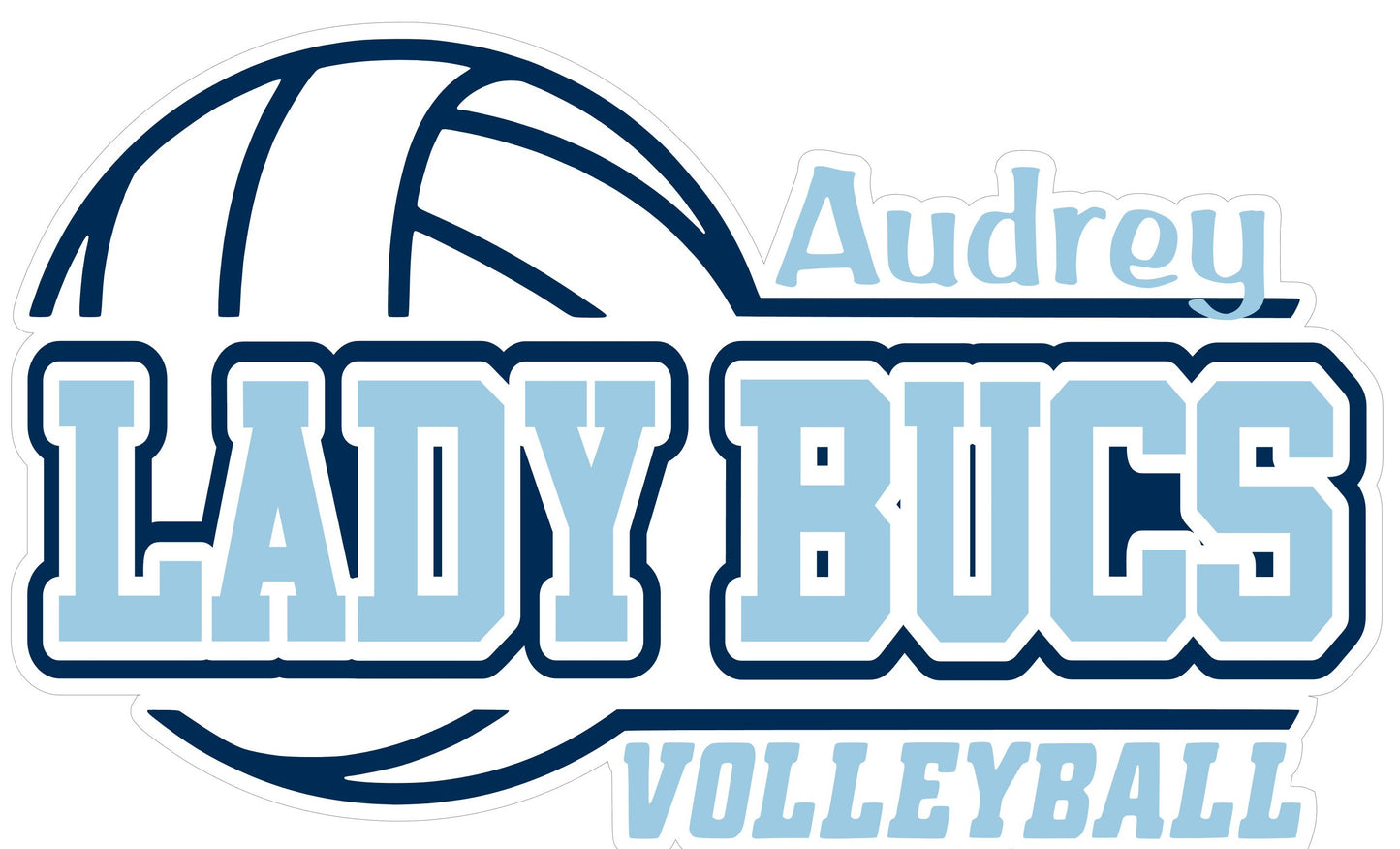 -BAR3353 Lady Bucs Volleyball Adhesive Sticker decal
