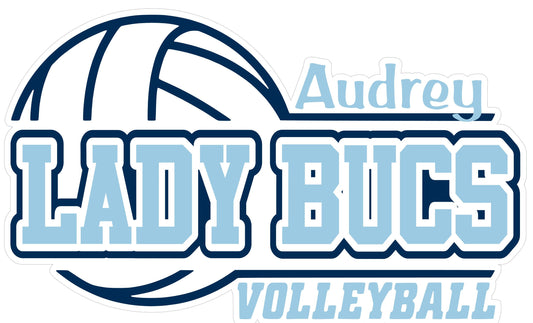 -BAR3353 Lady Bucs Volleyball Adhesive Sticker decal