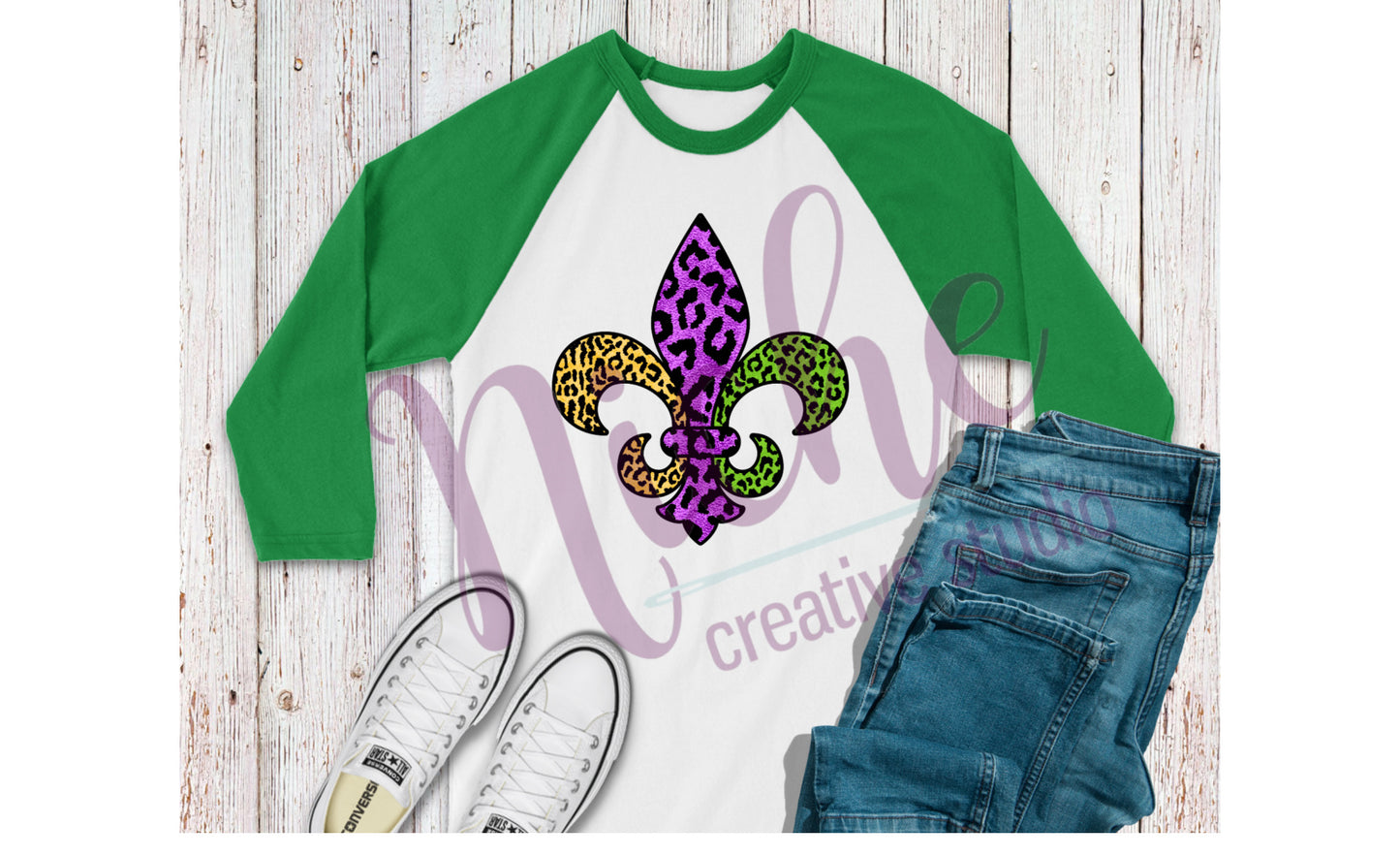 -MAR1104 Fleur De Lis Mardi Gras Decal