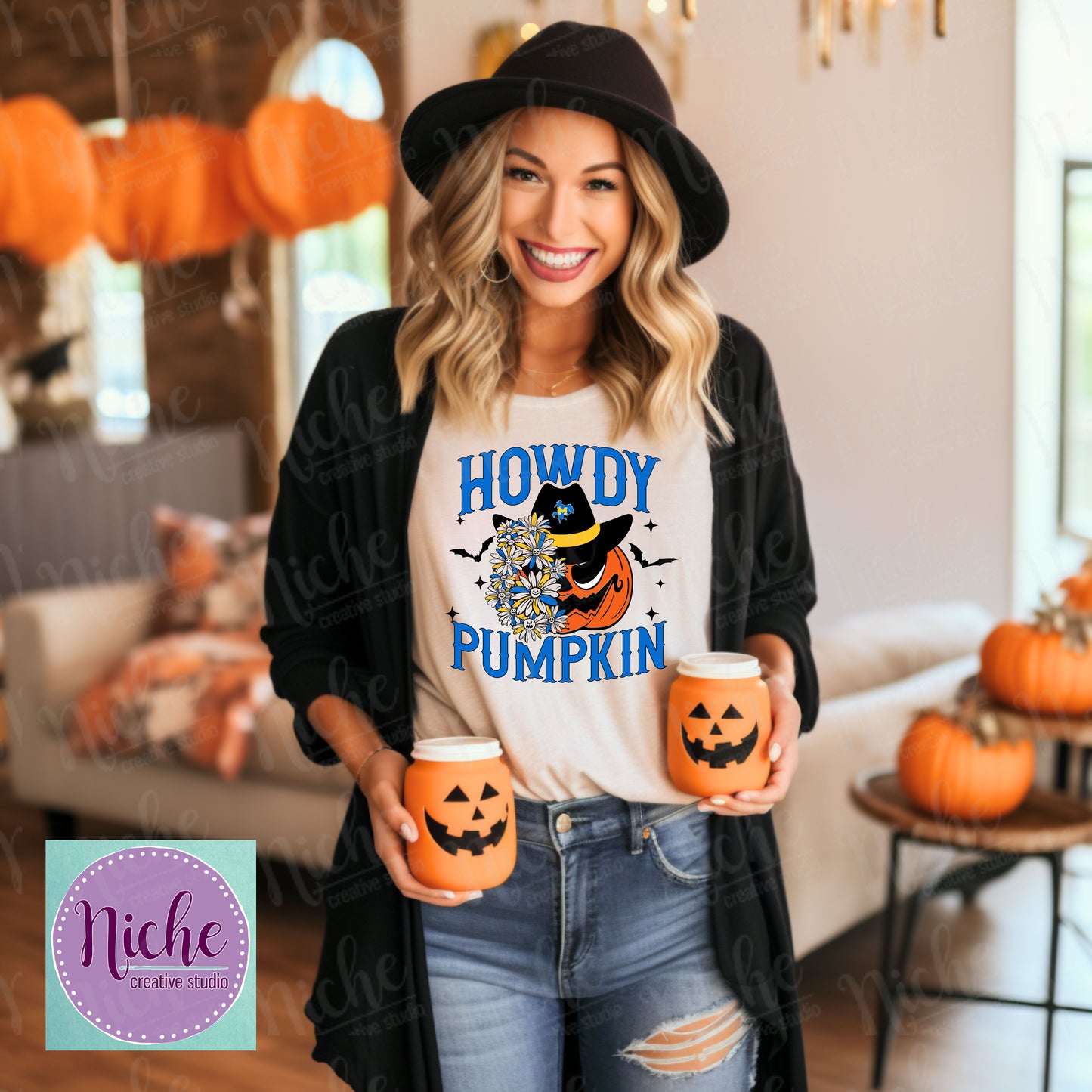 - MCN780 McNeese Howdy Rowdy Pumpkin Decal