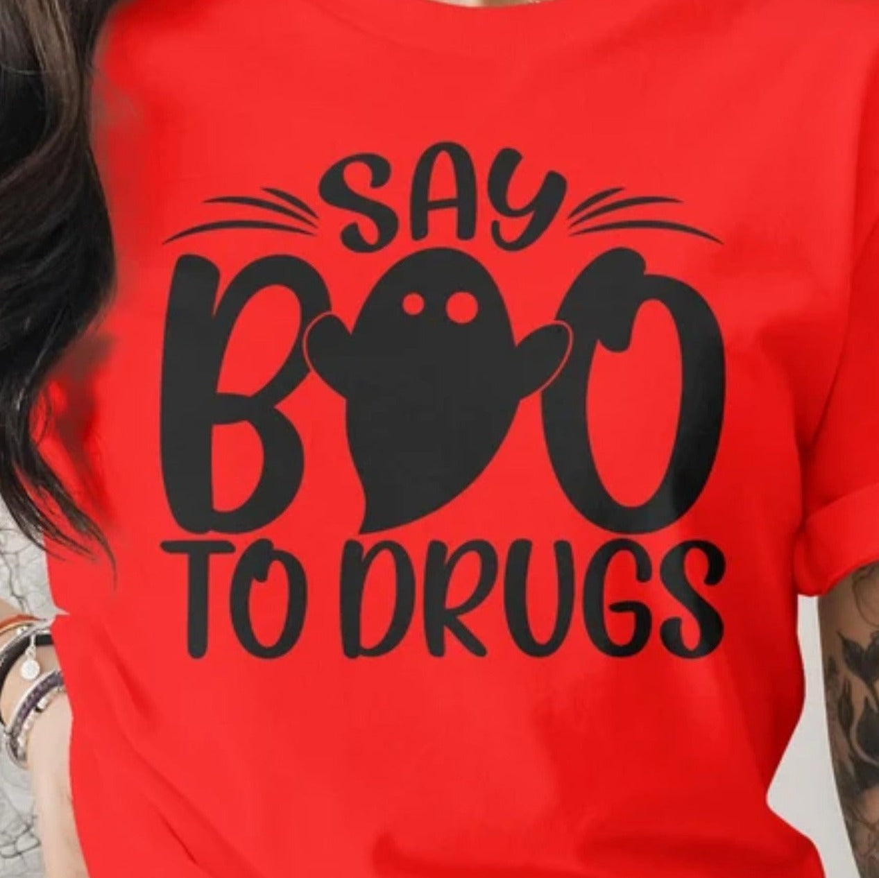 -RED2755 Say Boo to Drugs Decal