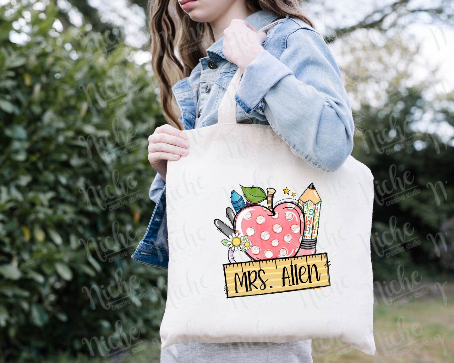 Teacher Appreciation * Tote Bag with Custom Name